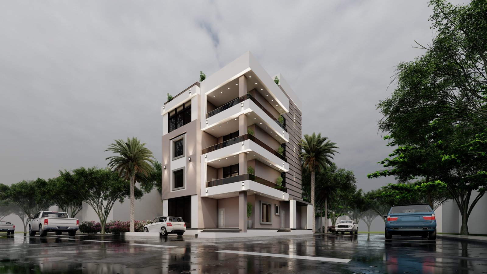 modern G+ 3 residential villa picture 4
