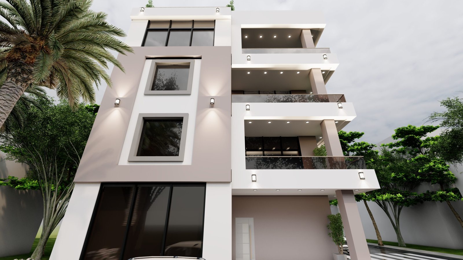 modern G+ 3 residential villa picture