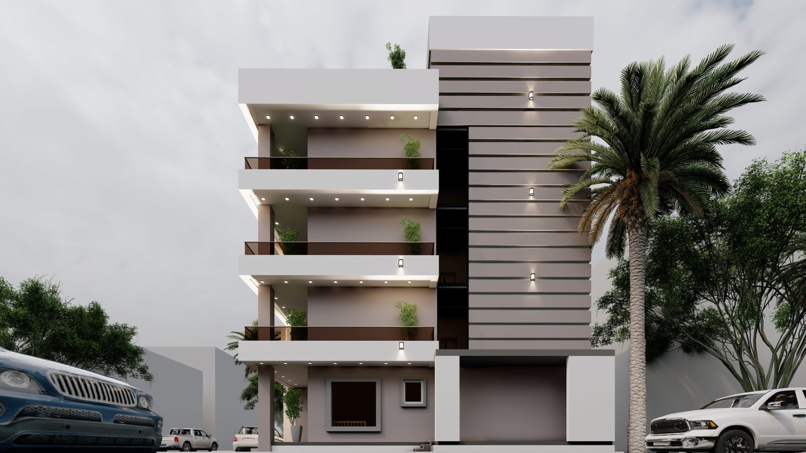 modern G+ 3 residential villa picture 5